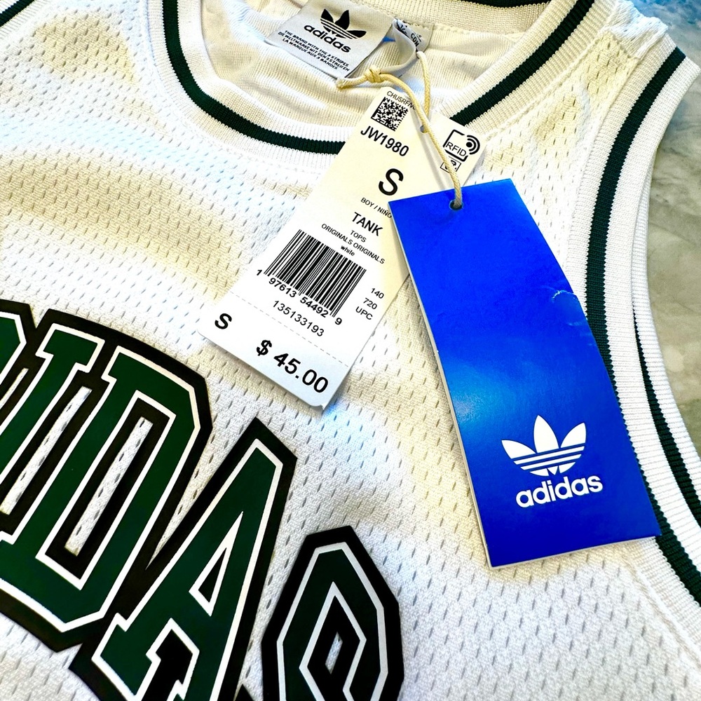 Adidas Originals Jersey with Green & Black Accents, NWT, Boys/Girls Small - Picture 8 of 9